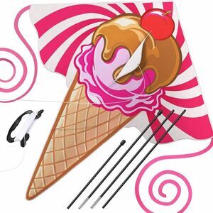 A Great Life Ice Cream Kite Large Easy Fly Outdoor Beach Toy for Kids & Adults